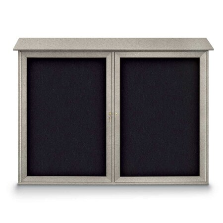 United Visual Products Indoor Enclosed Combo Board, 48"x36", Satin Frame/Green & Cork UVCB4836-GREEN-CORK